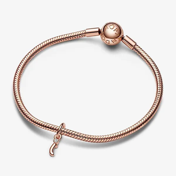 Hạt Vòng Charm Pandora Letter I Script Alphabet Dangle Charm 782473C01 Màu Vàng Hồng