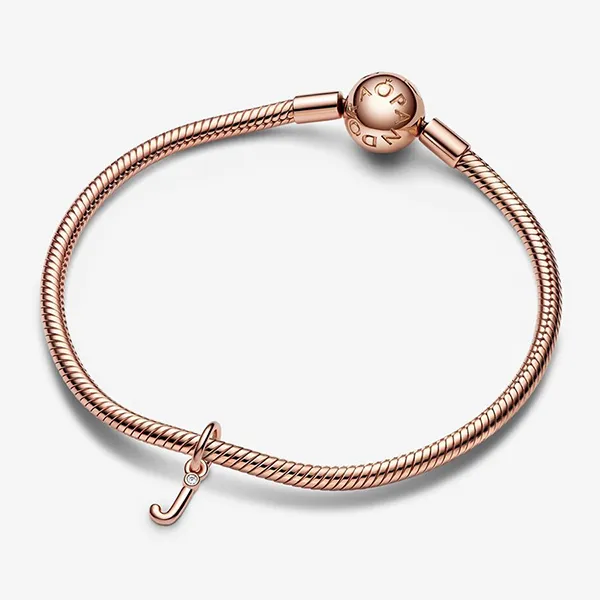 Hạt Vòng Charm Pandora Letter J Script Alphabet Dangle Charm 782465C01 Màu Vàng Hồng - Trang sức - Vua Hàng Hiệu