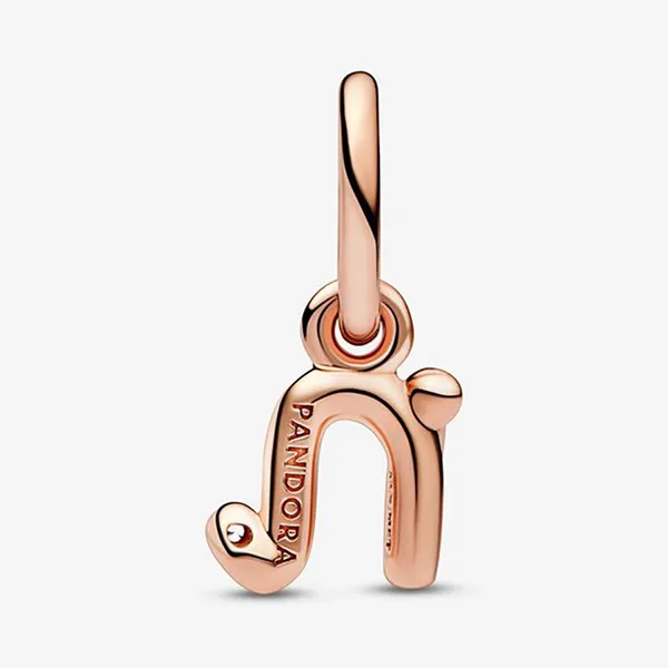 Hạt Vòng Charm Pandora Letter N Script Alphabet Dangle Charm 782475C01 Màu Vàng Hồng - Trang sức - Vua Hàng Hiệu