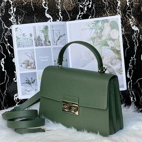 Túi Xách Furla Bella Top Handle Edera Màu Xanh Green