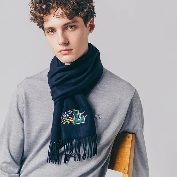 Khăn Quàng Cổ Lacoste Muffler RE2258J Màu Xanh Navy