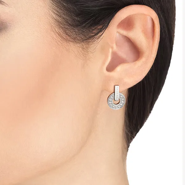 Khuyên Tai Jewery Luxury Divas 18k White Gold Earrings Màu Bạc - Trang sức - Vua Hàng Hiệu