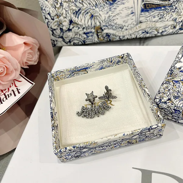 Khuyên Tai Nữ Dior Earrings J’ADior Bee Màu Bạc - Trang sức - Vua Hàng Hiệu
