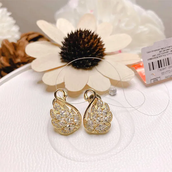 Khuyên Tai Sunlight Silver Earrings With Cubic Zirconia 103681 Màu Vàng - Trang sức - Vua Hàng Hiệu