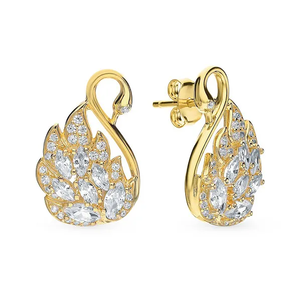 Khuyên Tai Sunlight Silver Earrings With Cubic Zirconia 103681 Màu Vàng - Trang sức - Vua Hàng Hiệu