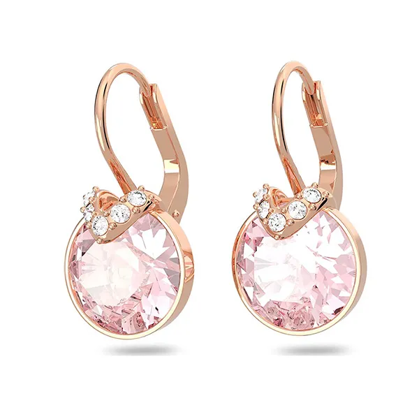 Khuyên Tai Swarovski Bella V Drop Earringsround Cut, Pink, Rose Gold-Tone Plated 5662114 Màu Vàng Hồng - 3