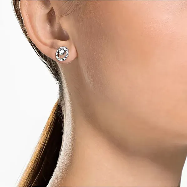 Khuyên Tai Swarovski Creativity Stud Earrings White, Rhodium Plated 5201707 Màu Trắng