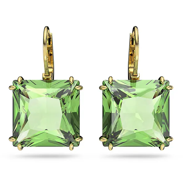 Khuyên Tai Swarovski Millenia Drop Earringssquare Cut, Green, Gold-Tone Plated 5636564 Màu Xanh Green - Trang sức - Vua Hàng Hiệu