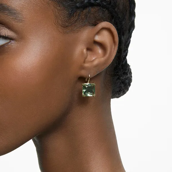 Khuyên Tai Swarovski Millenia Drop Earringssquare Cut, Green, Gold-Tone Plated 5636564 Màu Xanh Green - Trang sức - Vua Hàng Hiệu