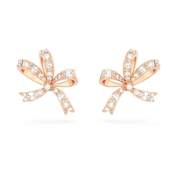 Khuyên Tai Swarovski Volta Stud Earringsbow, Small, White, Rose Gold-Tone Plated 5647572 Màu Vàng Hồng - Trang sức - Vua Hàng Hiệu