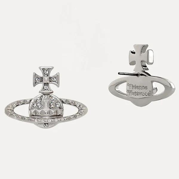Khuyên Tai Vivienne Westwood Mayfair Bas Relief Earrings Màu Bạc - Trang sức - Vua Hàng Hiệu