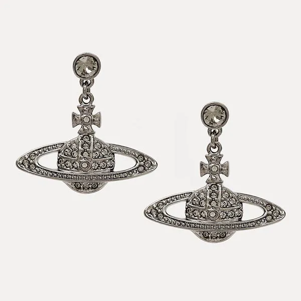 Khuyên Tai Vivienne Westwood Mini Bas Relief Drop Earrings Màu Bạc - Trang sức - Vua Hàng Hiệu