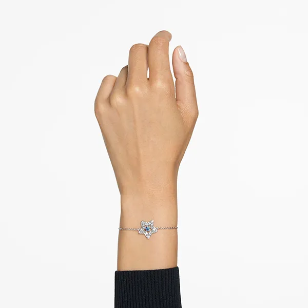 Vòng Đeo Tay Swarovski Stella, Star, Blue, Rhodium Plated 5639187 Màu Trắng Xanh - Trang sức - Vua Hàng Hiệu