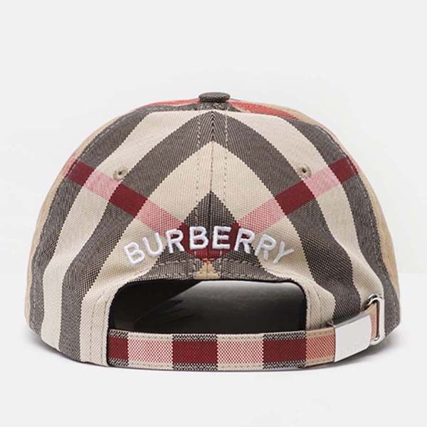 Mũ Burberry Logo Cappello Check In Cotone Phối Màu Size S - 4