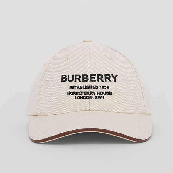 Mũ Burberry Logo Embroidered Baseball Cap Màu Trắng Size S - 3