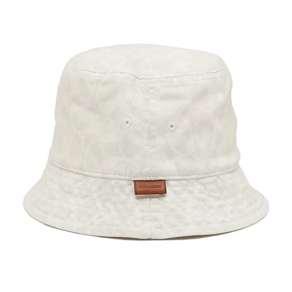 Mũ Coach Signature Denim Bucket Hat C9121 Màu Trắng - Mũ nón - Vua Hàng Hiệu