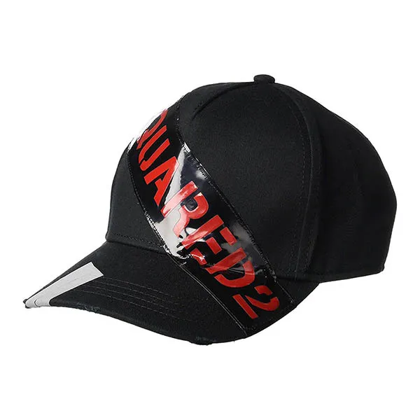 Mũ Dsquared2 Logo Tape Black Baseball Cap Màu Đen Đỏ - Mũ nón - Vua Hàng Hiệu