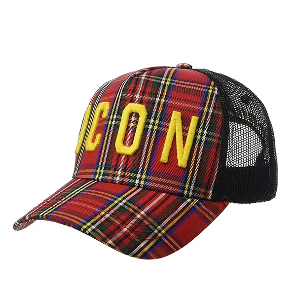 Mũ Dsquared2 Men's Icon Plaid Baseball Cap Màu Đỏ - Mũ nón - Vua Hàng Hiệu