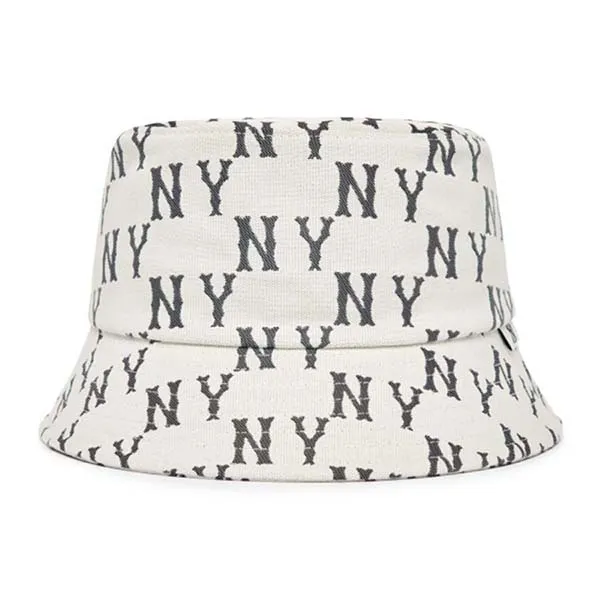 Mũ MLB Bucket Big Classic Monogram New York Yankees 3AHTM013N-50CRS Màu Trắng