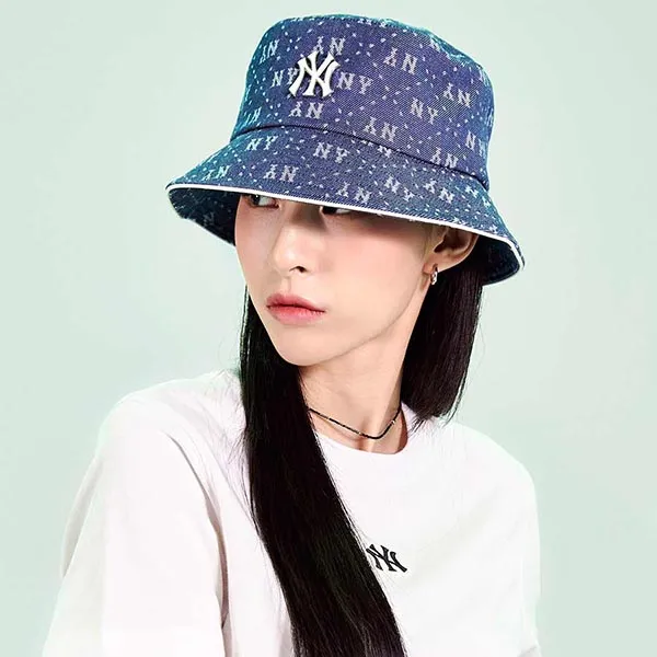 Mũ MLB Bucket Denim New York Yankees 3AHTMD13N-50NYD Màu Xanh Size 57 - Mũ nón - Vua Hàng Hiệu
