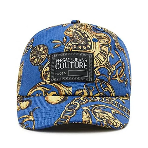 Mũ Versace Jeans Couture Blue Hat In Barocco Print Màu Xanh Vàng - Mũ nón - Vua Hàng Hiệu