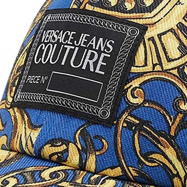Mũ Versace Jeans Couture Blue Hat In Barocco Print Màu Xanh Vàng - Mũ nón - Vua Hàng Hiệu