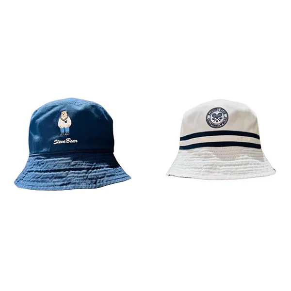 Mũ WHOAU Bucket Club Steve Bear Hai Mặt Màu Xanh Trắng - Mũ nón - Vua Hàng Hiệu