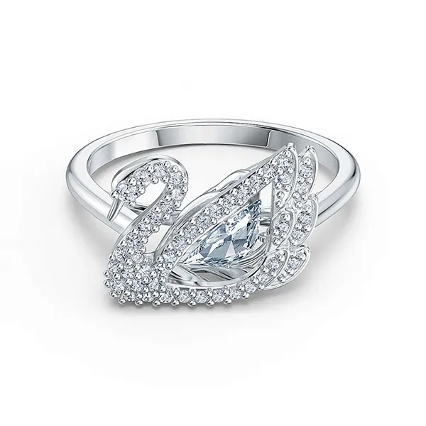 Nhẫn Swarovski Rings Dancing Swan Màu Bạc Size 50