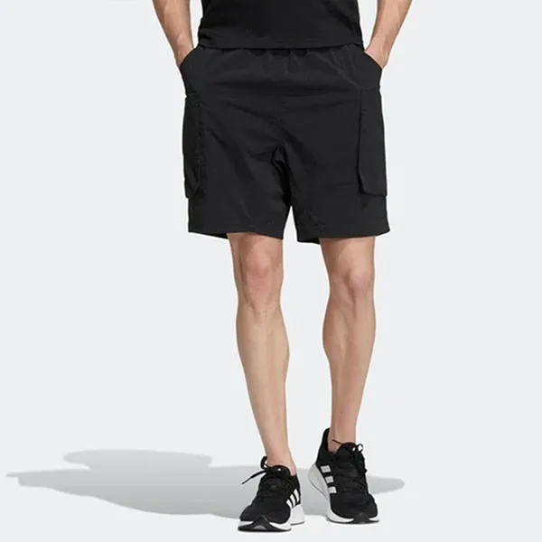 Quần Shorts Adidas Solid Color Elastic Waistband Big Pocket Black HD0029 Màu Đen Size XS