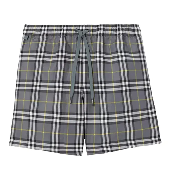 Quần Shorts Burberry Check Drawcord Swim Màu Xám