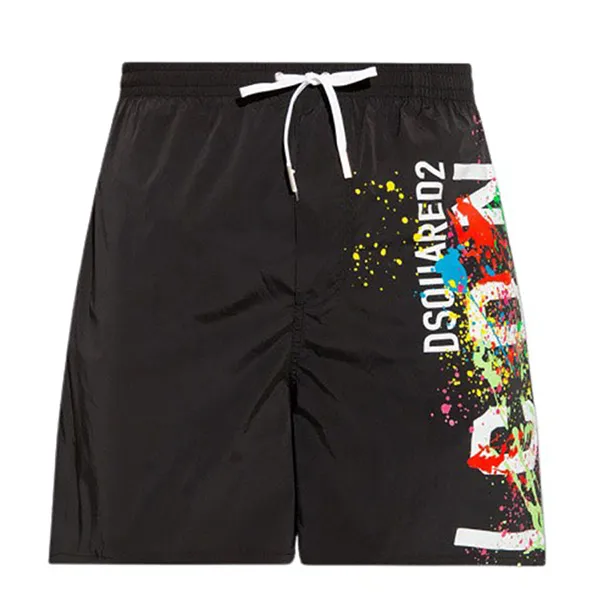 Quần Shorts Dsquared2 Icon Paint-Splatter Swim Màu Đen - Thời trang - Vua Hàng Hiệu