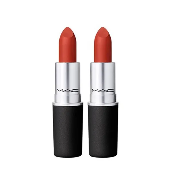 Set Son MAC Travel Exclusive Powder Kiss Lipstick x 2 (Devoted To Chili) Màu Đỏ Gạch