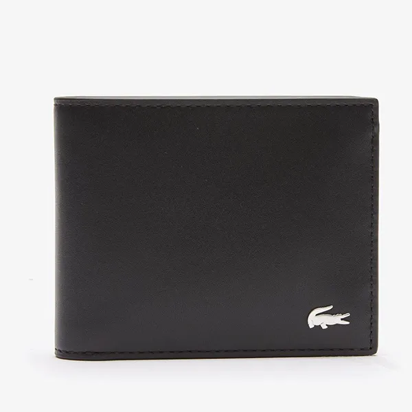 Set Ví Nam + Móc Khóa Lacoste Men's Fitzgerald Smooth Leather Wallet And Key Ring Gift Box NH3786FG J97 Màu Đen