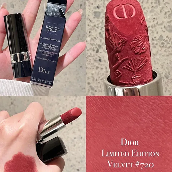 Son Dior Rouge Dior Couture Colour Refillable Lipstick Limited Edition 720 Icóne Màu Đỏ Hồng Lạnh