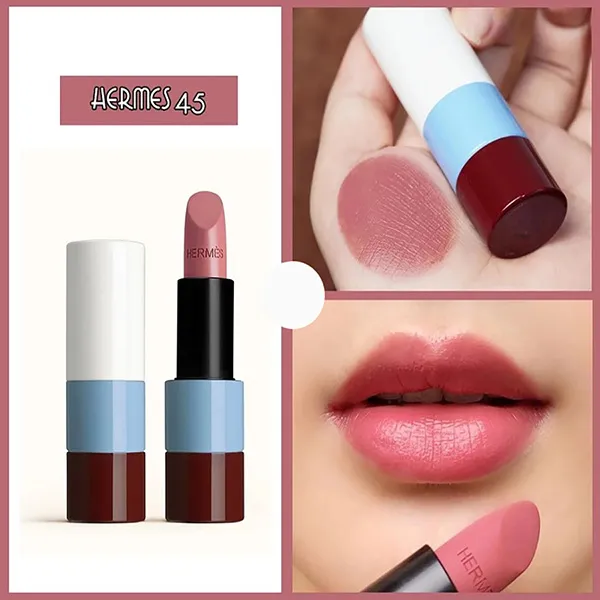 Son Rouge Hermès 45 Rose Ombré Satin Màu Hồng Đất