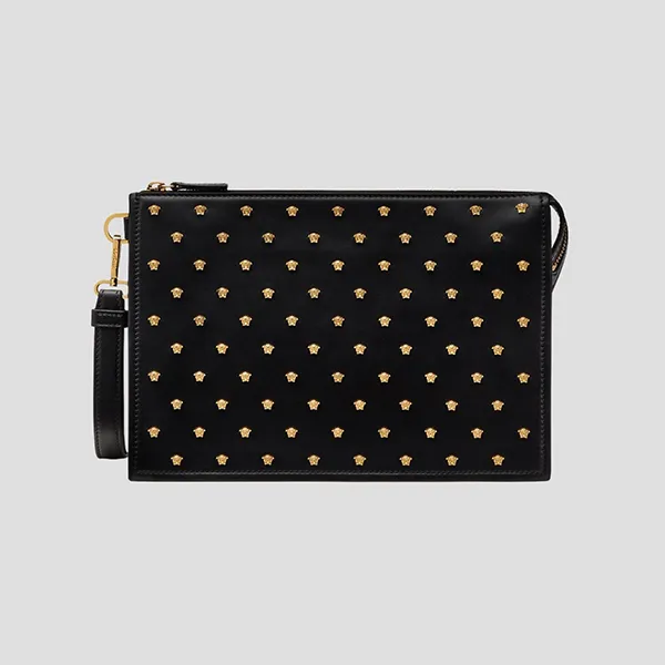Túi Cầm Tay Versace Black Medusa Stud DP87631 DVTMED IT 1BOOV Màu Đen
