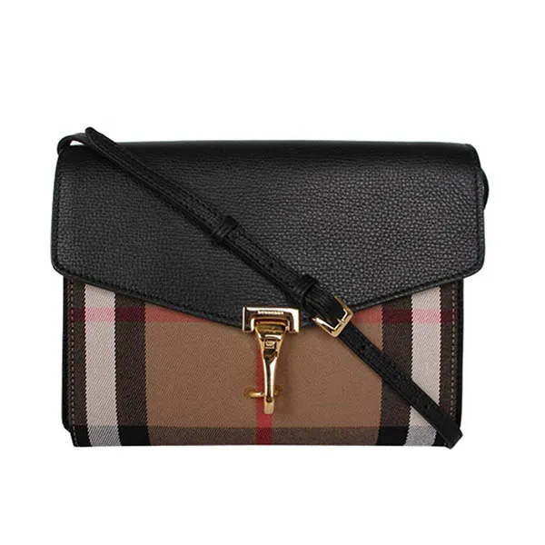 Túi Đeo Chéo Burberry Small Macken Vintage Check Crossbody Bag Màu Đen Nâu - Túi xách - Vua Hàng Hiệu