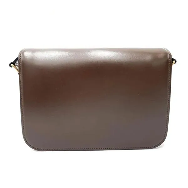 Túi Đeo Chéo Celine Medium Triomphe In Colour Ecorce Brown Leather Shoulder Bag Màu Nâu Đậm