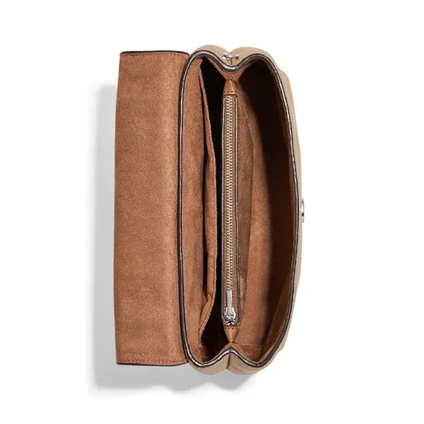 Túi Đeo Chéo Coach CA146 Tammie Shoulder Bag With Floral Whipstitch Taupe Multi Màu Nâu Be