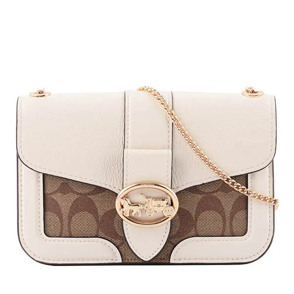 Túi Đeo Chéo Coach Georgie Crossbody In Signature Màu Trắng