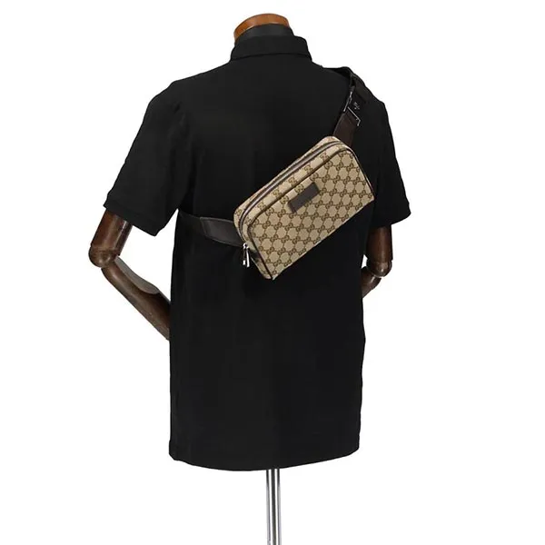 Túi Đeo Chéo Gucci GG Canvas Waistbag Beige Ebonyn Màu Nâu Be - Túi xách - Vua Hàng Hiệu