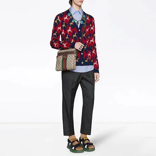 Túi Đeo Chéo Gucci Ophidia GG Small Messenger Bag Màu Nâu