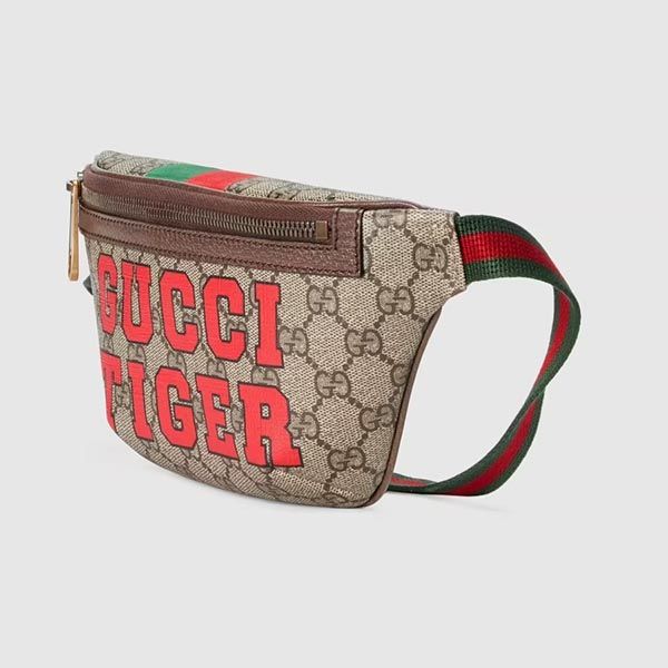 Túi Đeo Hông Gucci Tiger GG Belt Bag Beige And Red Leather Phối Màu - 3