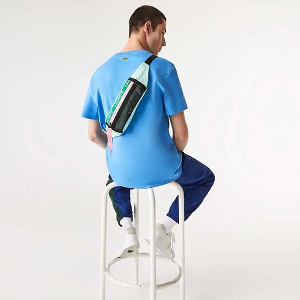 Túi Đeo Hông Lacoste Freedom Logo Band Color Màu Xanh Nhạt
