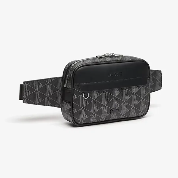 Túi Đeo Hông Lacoste Men's The Blend Monogram Print Bag Màu Đen