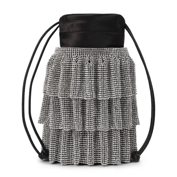 Túi Đeo Vai Alexander Wang Drawstring Pouch In Crystal Mesh Màu Bạc - Túi xách - Vua Hàng Hiệu