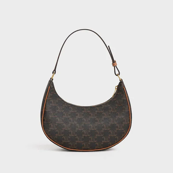 Túi Đeo Vai Celine Ava Bag In Triomphe Canvas And Calfskin Tan Màu Đen Nâu
