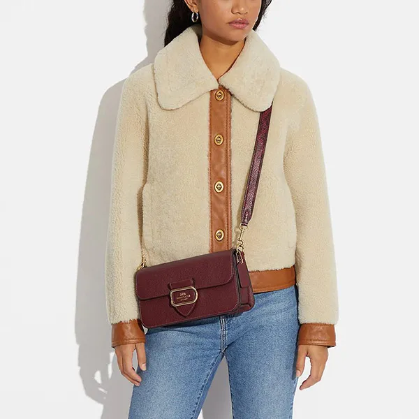 Túi Đeo Vai Coach Morgan Shoulder Bag CE561 Màu Đỏ Mận - Túi xách - Vua Hàng Hiệu