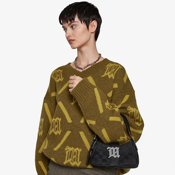 Túi Đeo Vai Misbhv Jacquard Monogram Shoulder Bag Mini Màu Đen - Túi xách - Vua Hàng Hiệu