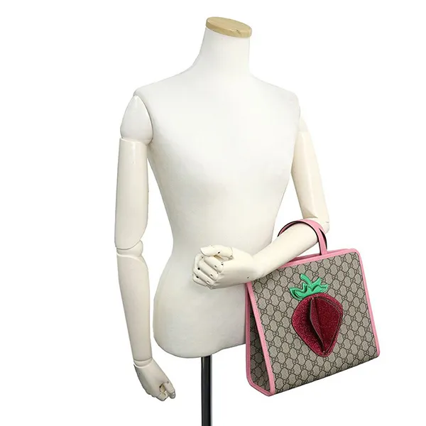 Gucci Children's 3D Strawberry GG Supreme Canvas Tote Bag